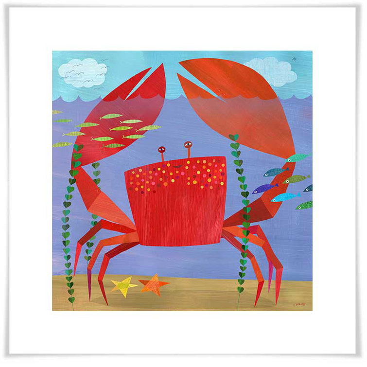 Oopsy Daisy Crawling Crabby Critter Canvas Art by Melanie Mikecz